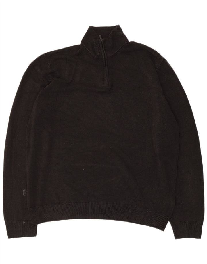 Maglione da uomo Marks & Spencer con zip e collo XL in acrilico nero