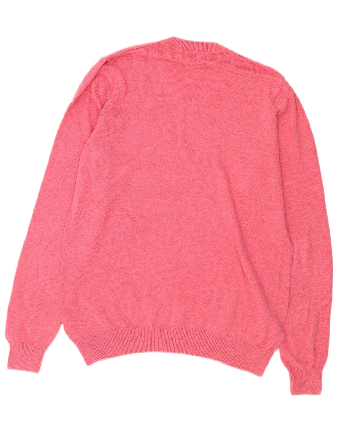 Maglione da uomo con scollo a V Marks & Spencer in cotone rosa medio
