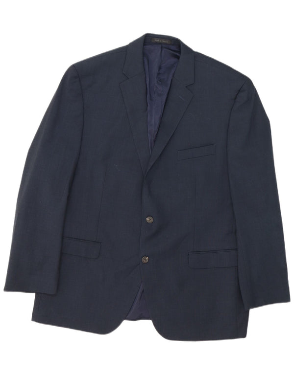Giacca blazer a 2 bottoni da uomo Chaps UK 46 3XL Lana blu navy