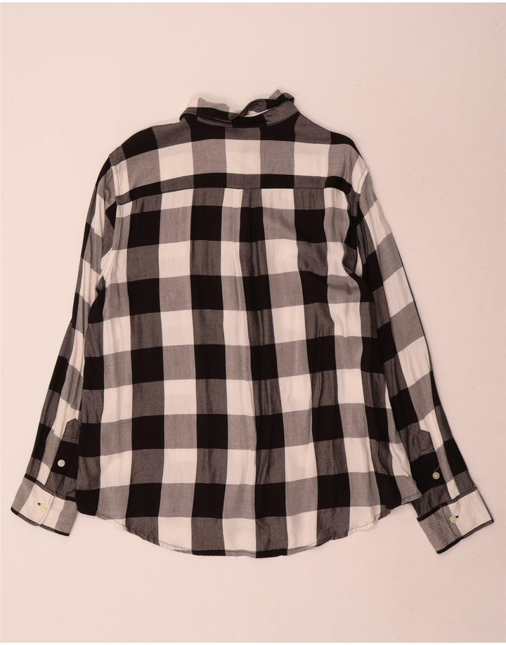 Levi's Camicia da donna in flanella da fidanzato UK 16 Large Black Gingham