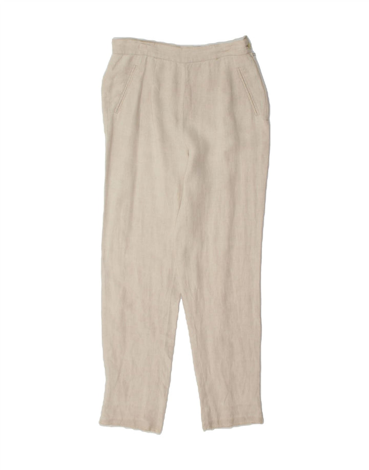VINTAGE Womens Slim Casual Trousers W28 L29 Beige Vintage Vintage and Second-Hand Vintage from Messina Hembry 