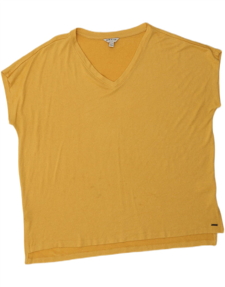 ORVIS Womens T-Shirt Top UK 20 2XL Yellow Polyester Vintage Orvis and Second-Hand Orvis from Messina Hembry 