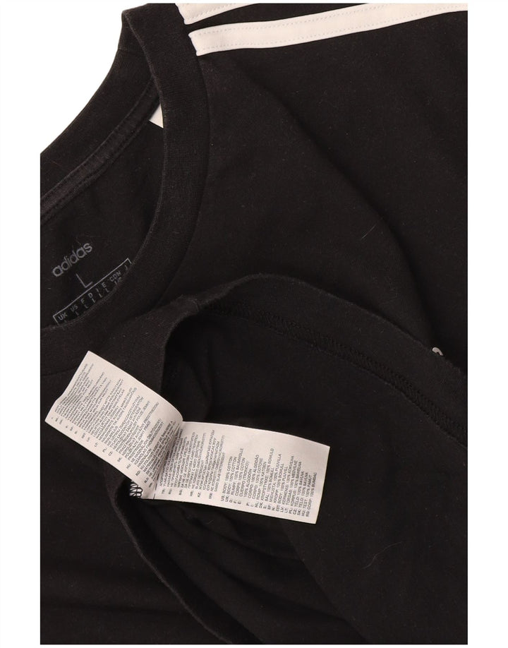 T-shirt Adidas da uomo Top Large in cotone nero