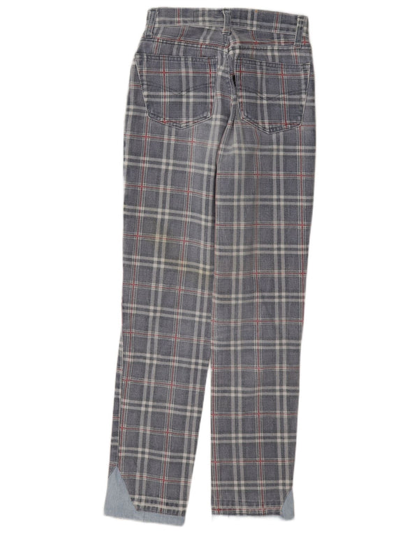 Jeans affusolati da donna Extreme W26 L29 cotone a quadri blu