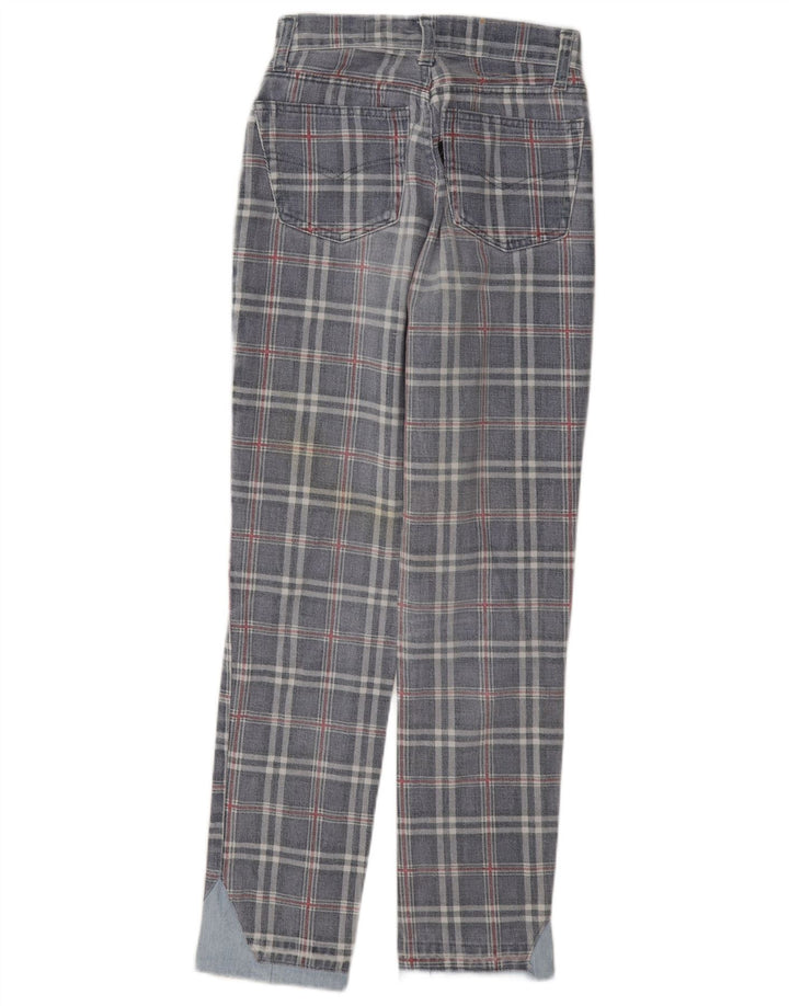 Jeans affusolati da donna Extreme W26 L29 cotone a quadri blu