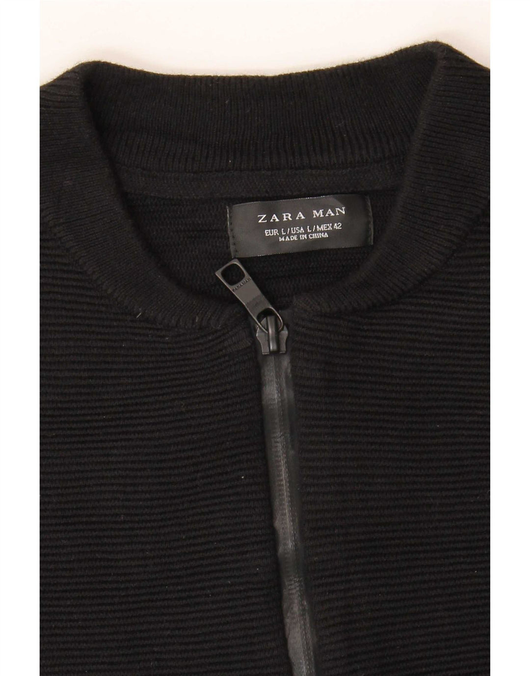 Maglione cardigan da uomo Zara grande in cotone nero