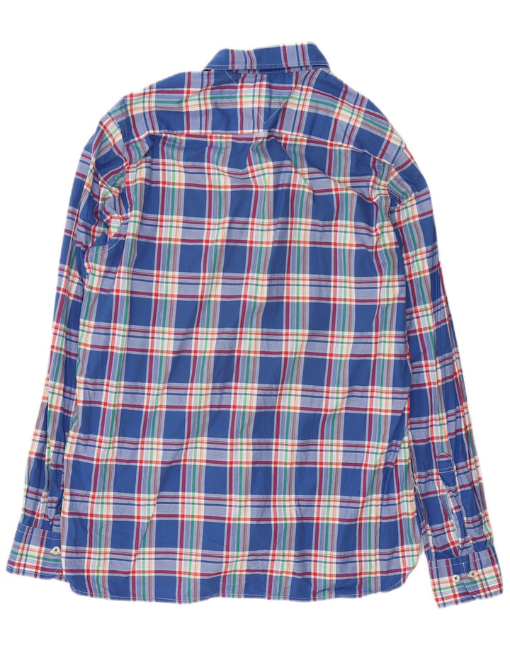 Camicia da uomo su misura Tommy Hilfiger in cotone a quadri blu medio