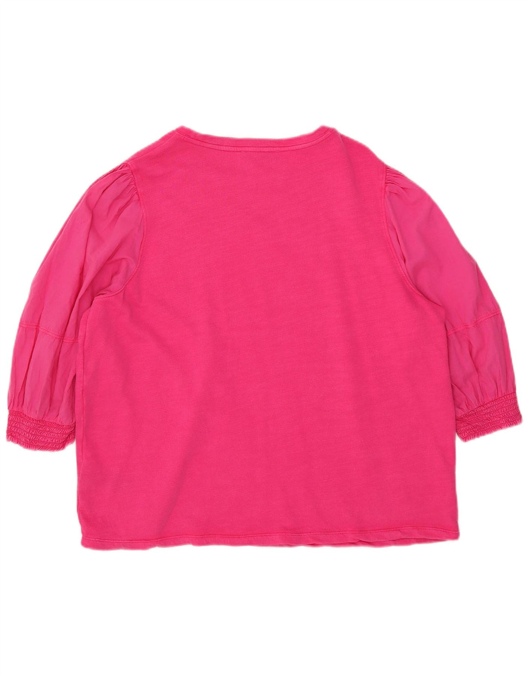 Top da donna Marks & Spencer manica 3/4 UK 18 XL cotone rosa