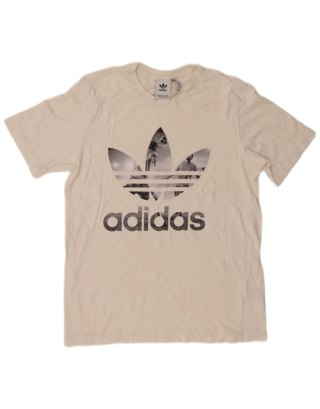 T-shirt grafica da uomo Adidas Top in cotone bianco medio