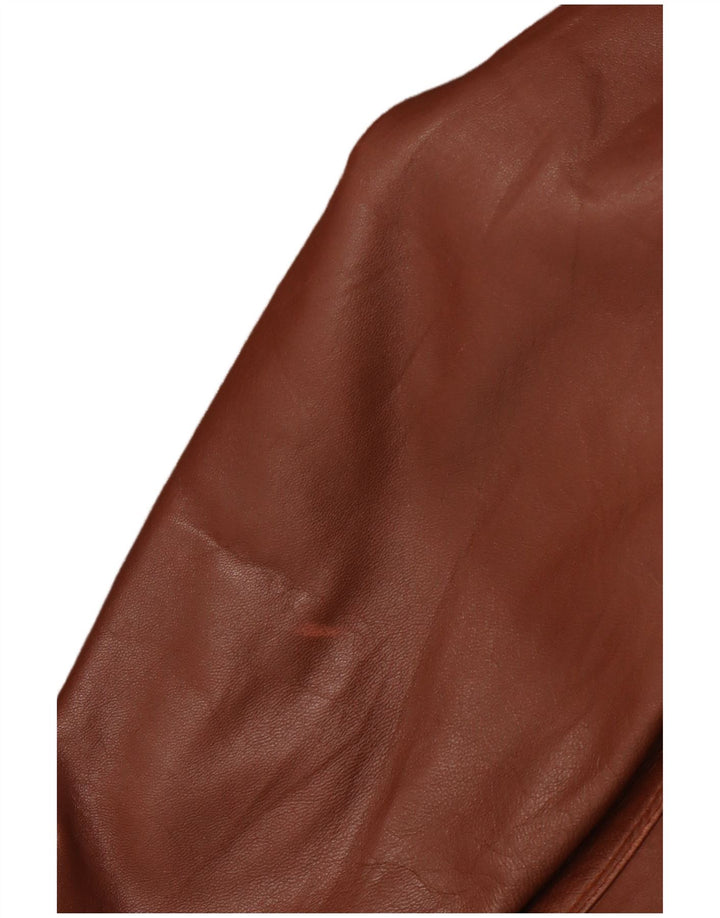 ANTICA PELLERIA Giacca Oversize da Donna con Cappuccio IT 44 Pelle Marrone Medio