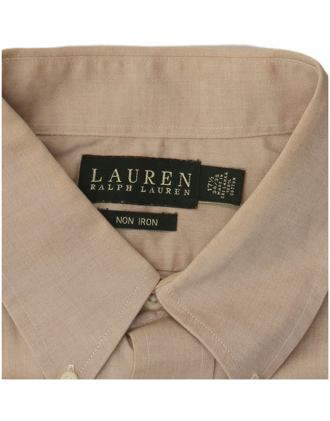 RALPH LAUREN Camicia da uomo Taglia 17 1/2 XL Cotone beige