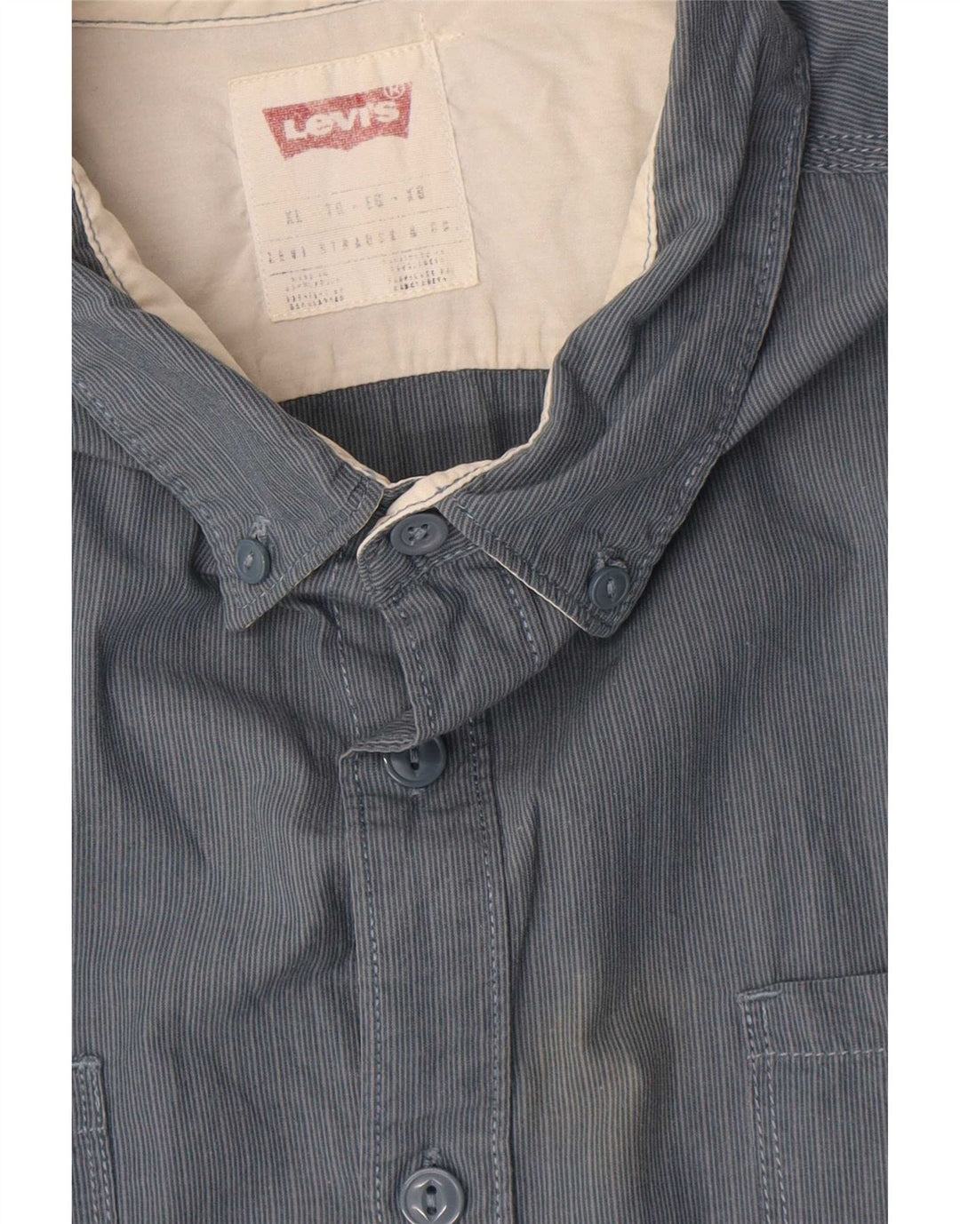 Camicia Levi's da uomo XL in cotone a righe grigie