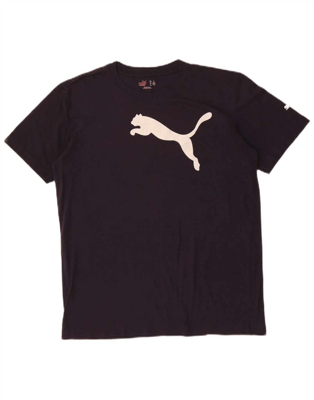 T-shirt grafica da uomo PUMA Top Small in cotone blu navy