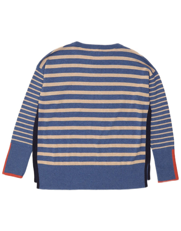 Maglione maglione con scollo a barca da donna di White Stuff UK 14 Cotone a righe grandi blu