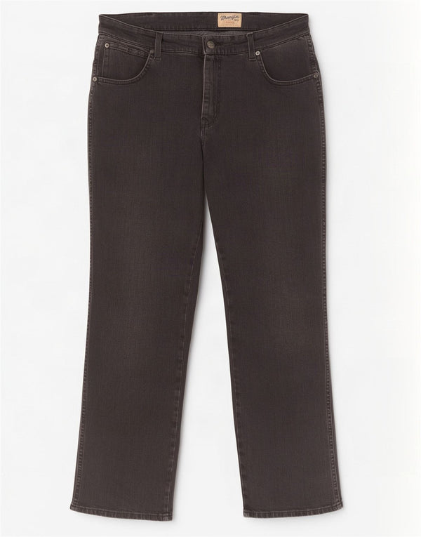 Jeans dritti elasticizzati Texas Wrangler da uomo W36 L30 cotone nero