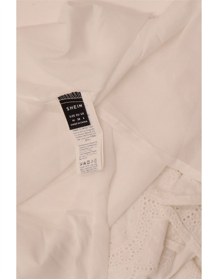 Camicetta da donna a maniche corte Shein UK 14 Poliestere floreale bianco medio