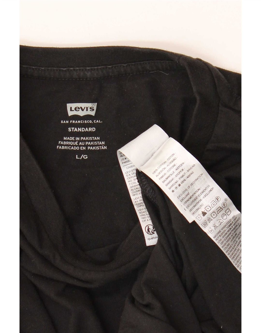 T-shirt standard da uomo Levi's Top grande in cotone nero