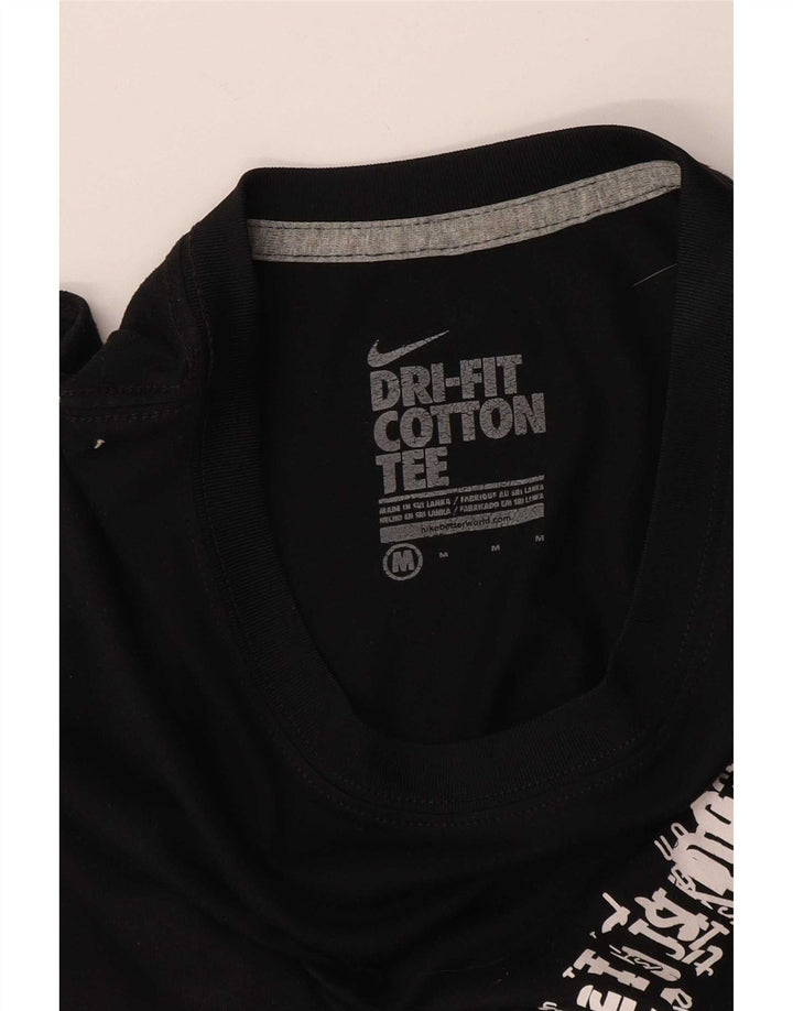 T-shirt grafica Nike Dri Fit da donna, taglia UK 14, media, nera