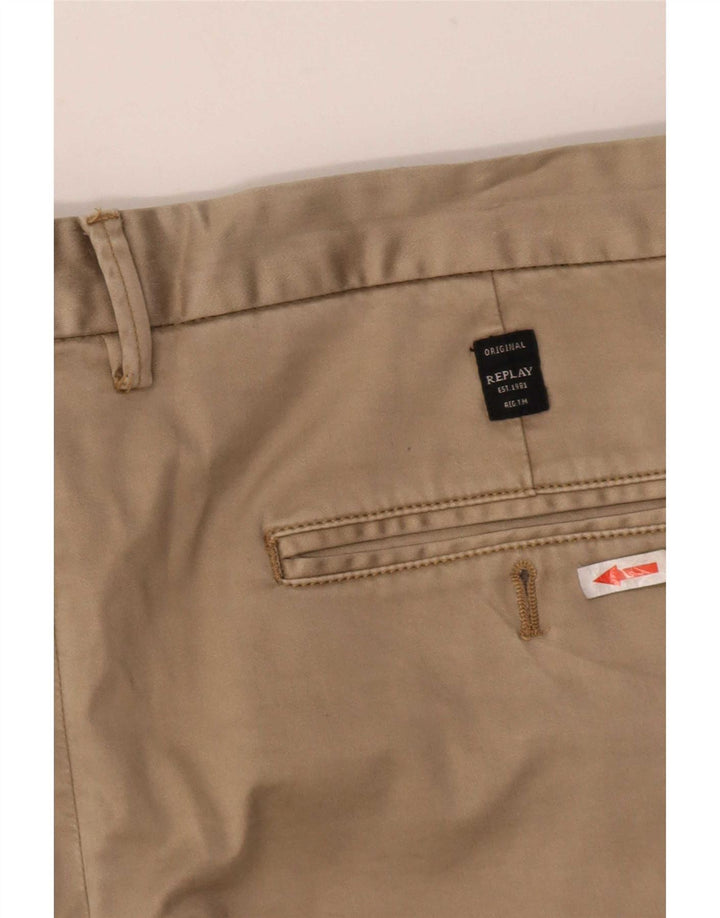 Pantaloncini chino da uomo Replay grandi W36 beige