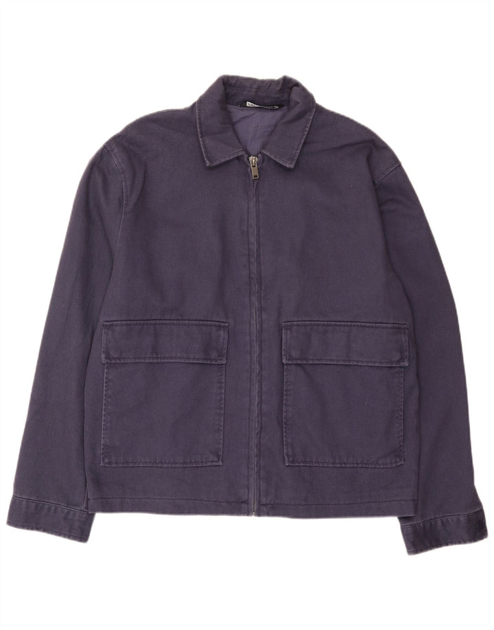 Giubbotto bomber da uomo Zara UK 38 cotone blu navy medio