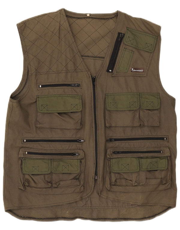 Gilet utility da uomo Browning UK 44 XL cotone kaki