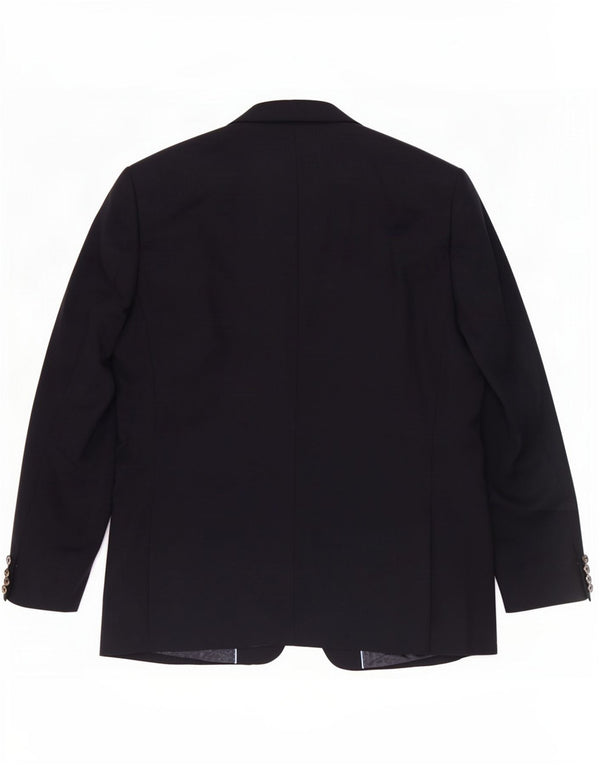 Giacca blazer a 2 bottoni da uomo Marks & Spencer UK 46 XL Blu navy in lana vergine