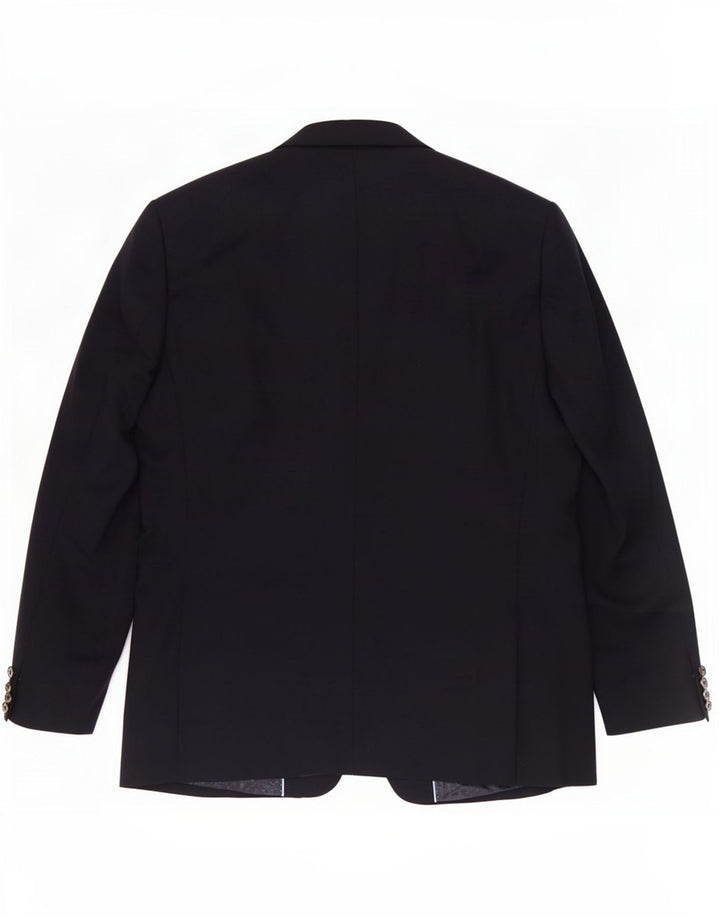 Giacca blazer a 2 bottoni da uomo Marks & Spencer UK 46 XL Blu navy in lana vergine