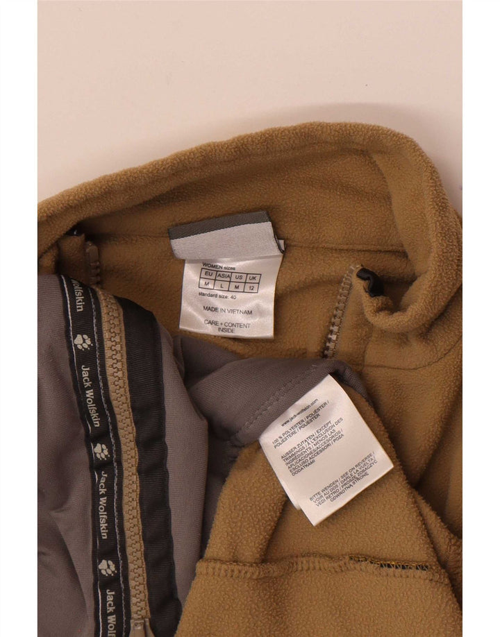 Jack Wolfskin Giacca in pile da donna UK 12 Medium Khaki Poliestere