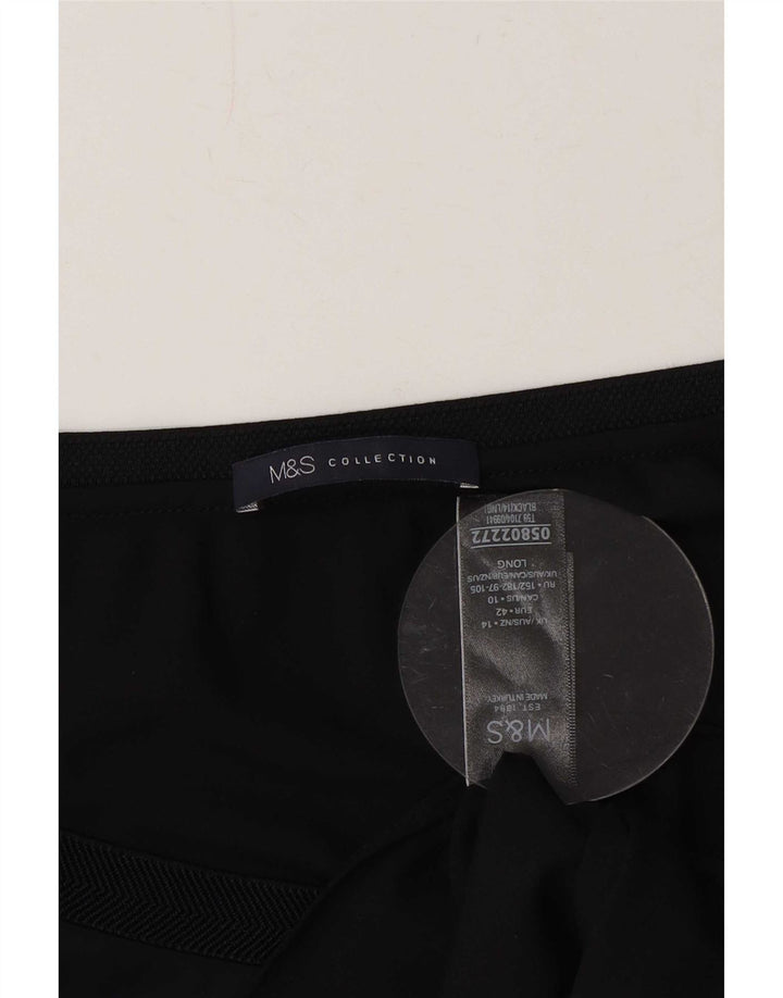 Gonna midi da donna Marks & Spencer UK 14 Large W32 Poliestere nero