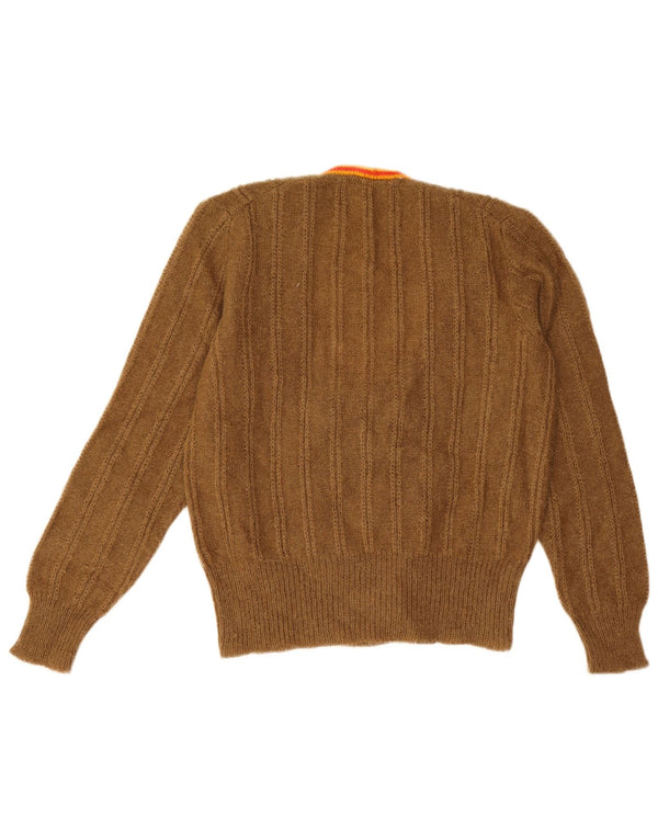 Maglione cardigan da donna vintage UK 14 Beige medio