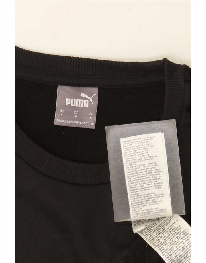Felpa da uomo Puma Maglione piccolo nero in cotone color block