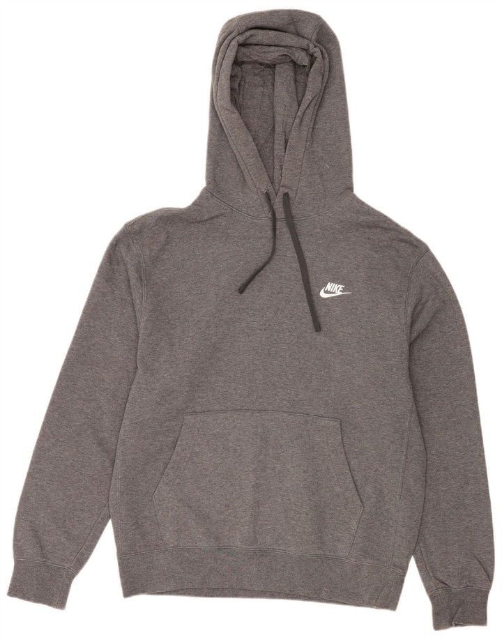 Felpa con cappuccio da uomo NIKE in cotone grigio medio