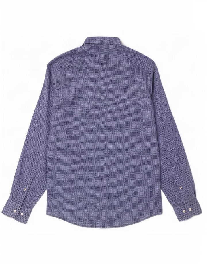 Camicia da uomo Tommy Hilfiger in cotone geometrico blu medio