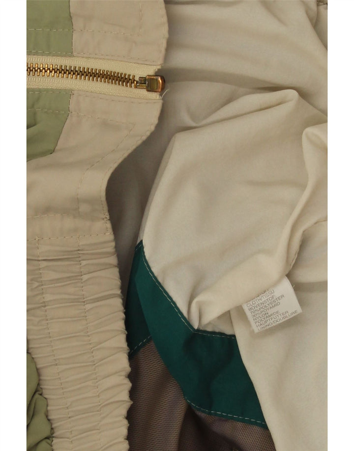 Giacca antipioggia vintage da donna UK 18 XL Poliestere color block beige