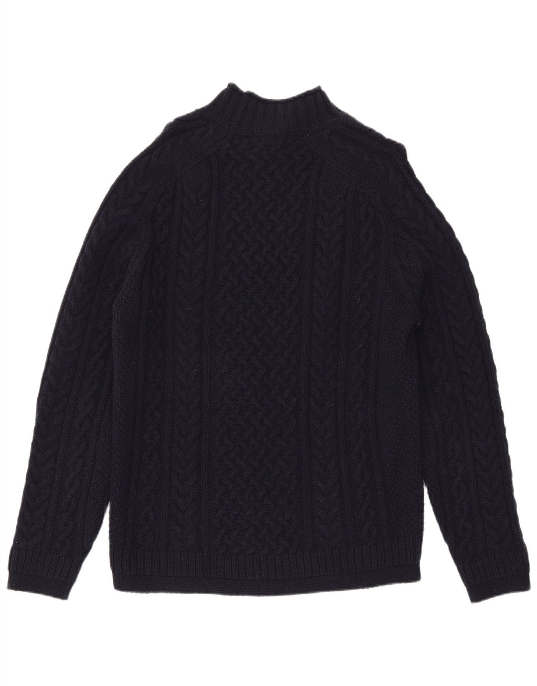 Massimo Dutti Maglione da donna con collo alto e maglione UK 16 Large in lana blu navy