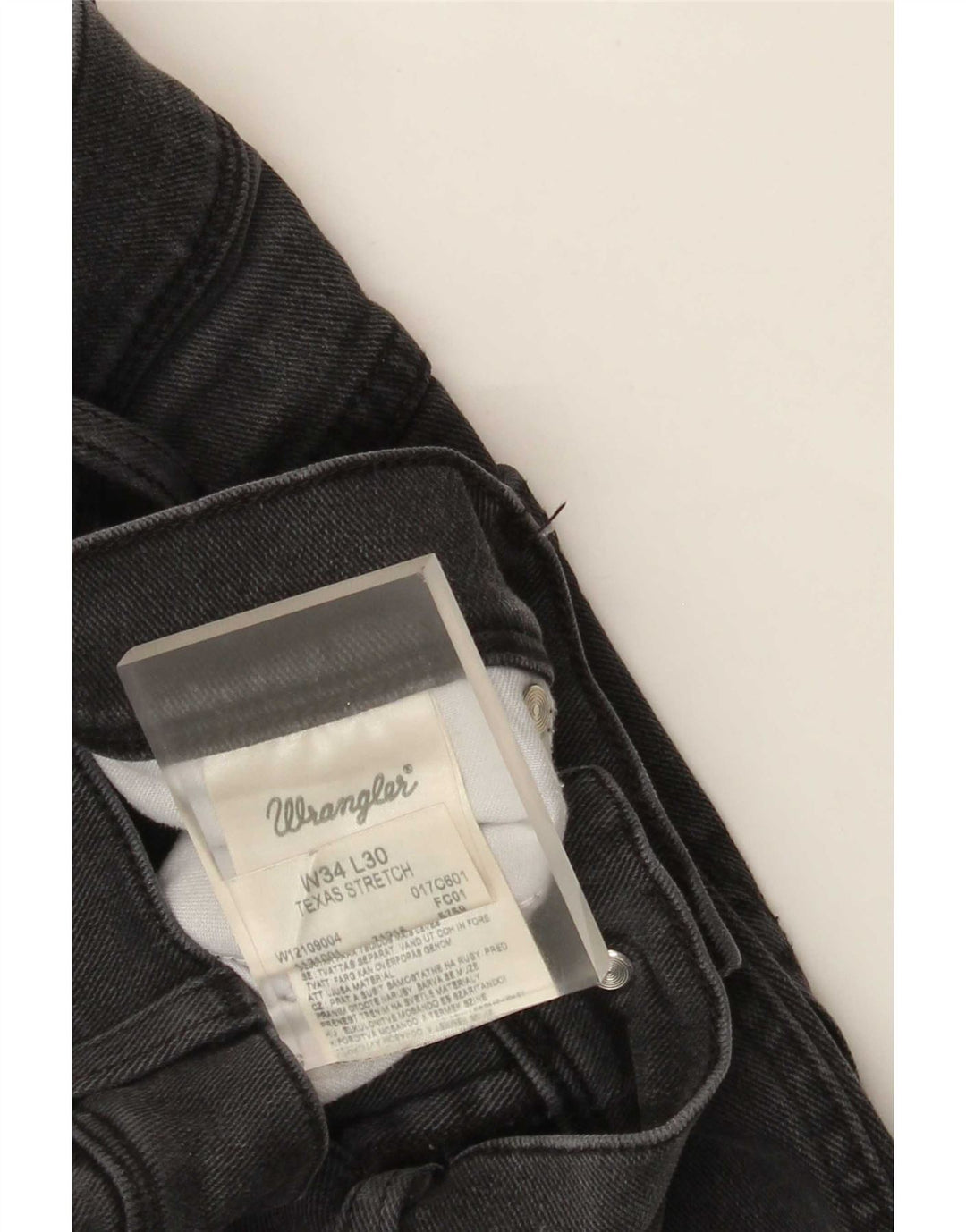 Jeans dritti elasticizzati Texas Wrangler da uomo W34 L30 cotone grigio