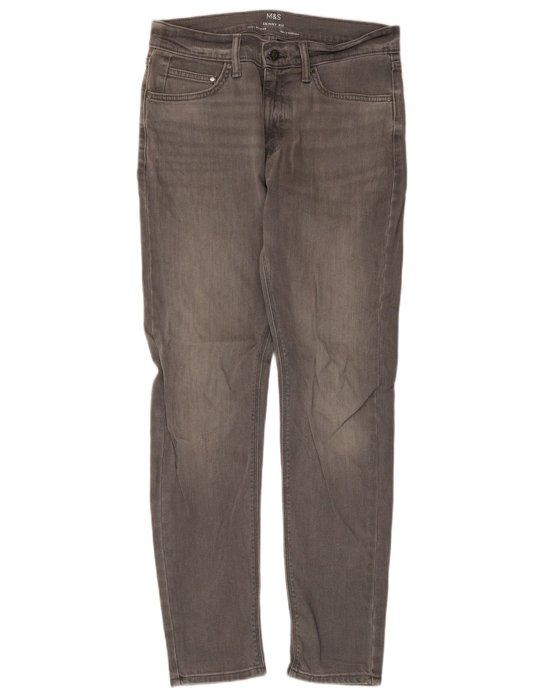 Jeans skinny da uomo Marks & Spencer W30 L31 cotone grigio