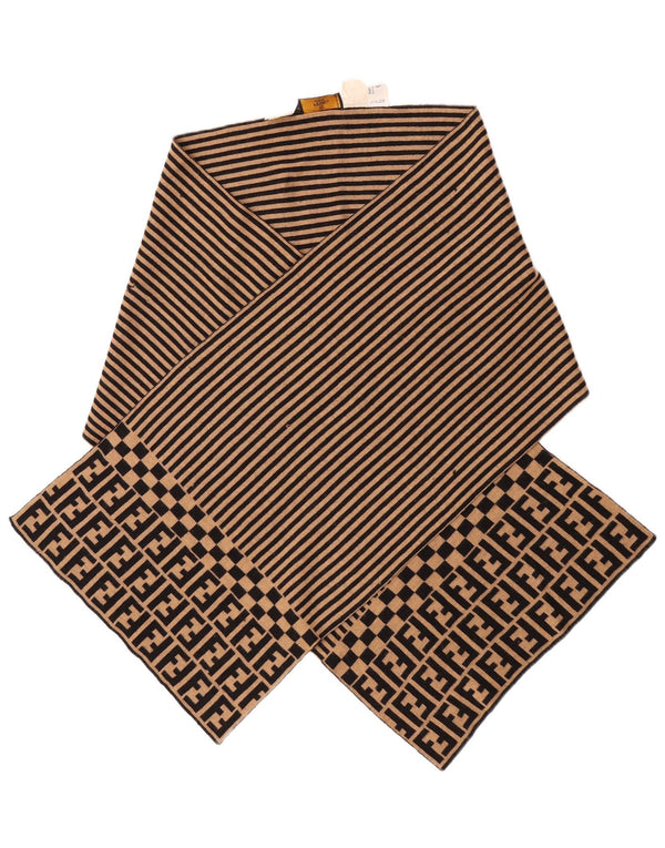 Scialle da donna Fendi IT 42 Designer in lana merino a righe beige medio