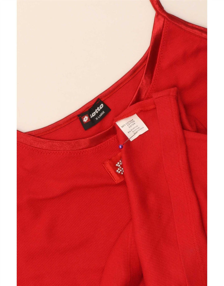 Canottiera da donna Lotto UK 18 XL rossa in cotone