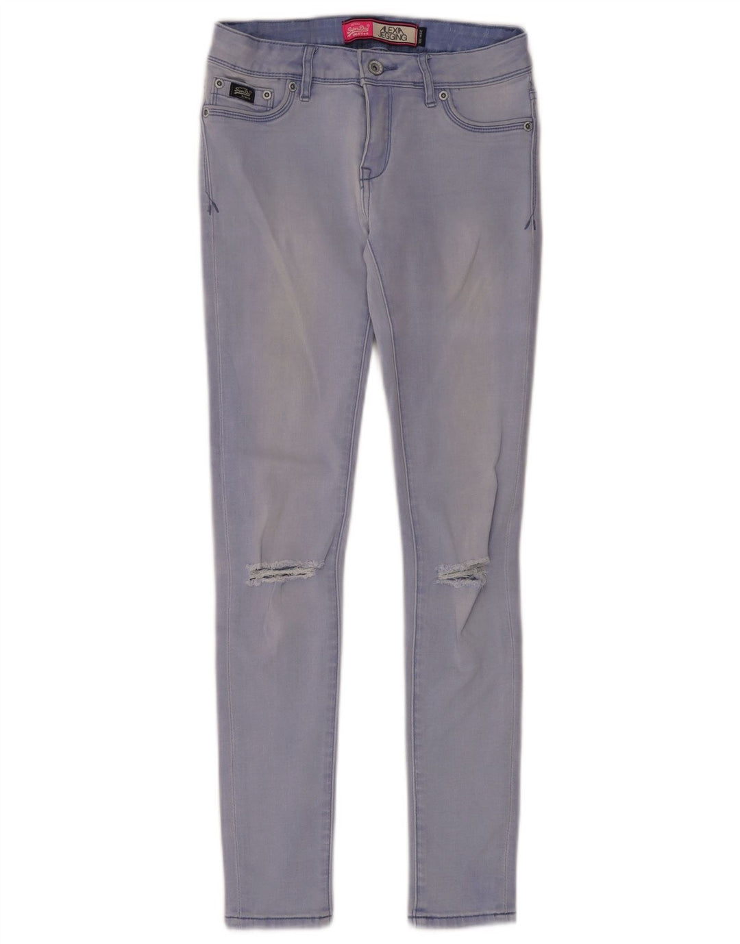 Jeans Jeggings Superdry Donna Alexia Distressed W25 L30 Cotone Blu