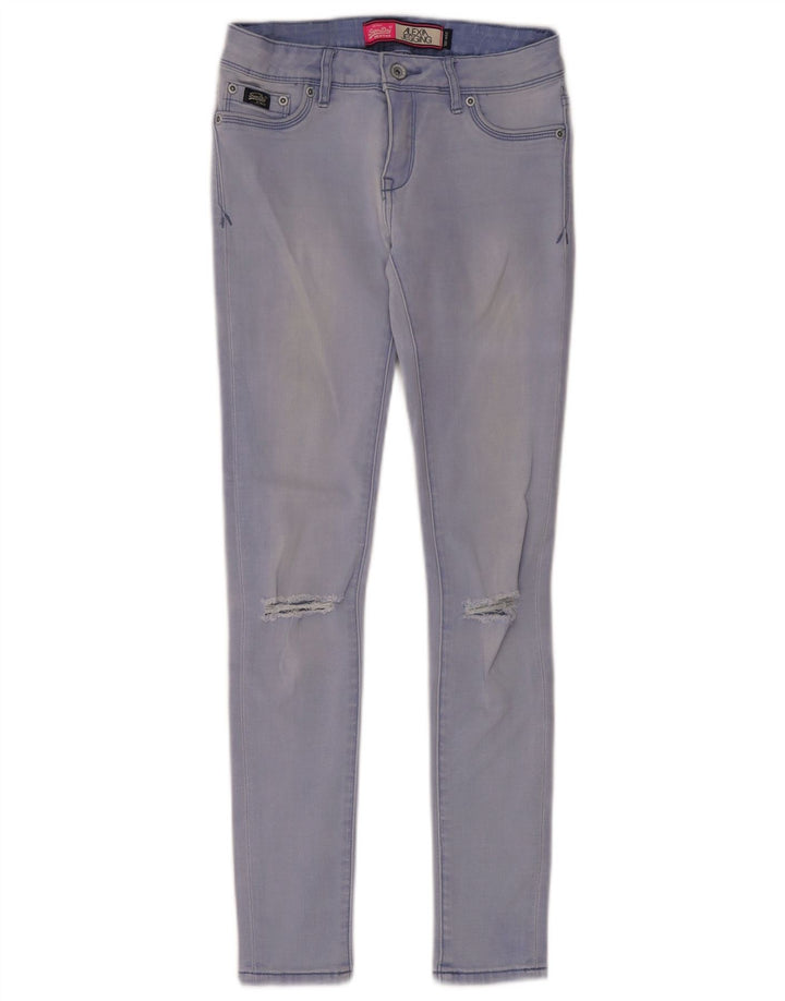 Jeans Jeggings Superdry Donna Alexia Distressed W25 L30 Cotone Blu