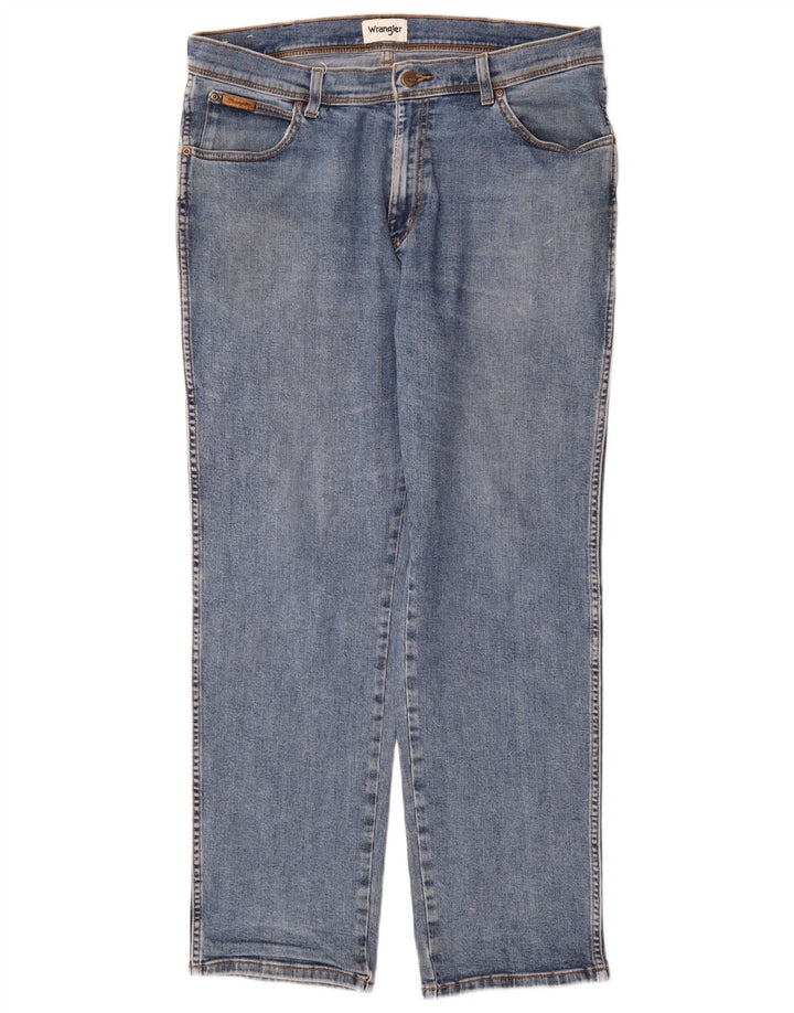 Jeans dritti da uomo Wrangler Texas W38 L32 cotone blu