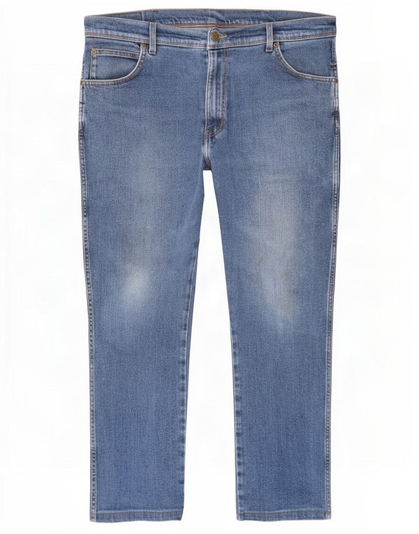 Jeans cropped da uomo Wrangler vestibilità regolare W38 L26 cotone blu