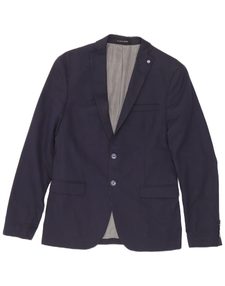 Giacca blazer da uomo a 2 bottoni Zara EU 46 piccola blu navy