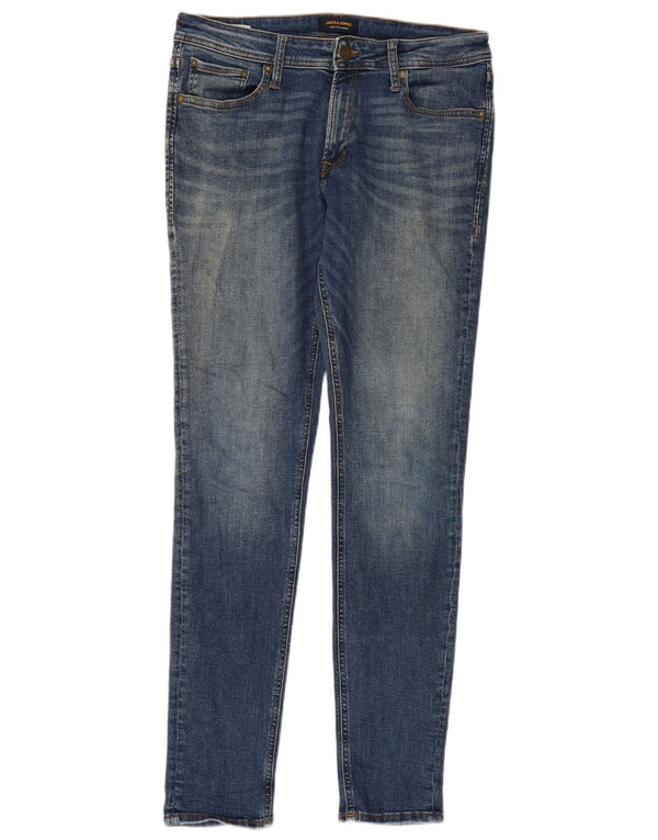 JACK & JONES Jeans slim da uomo W32 L32 poliestere blu