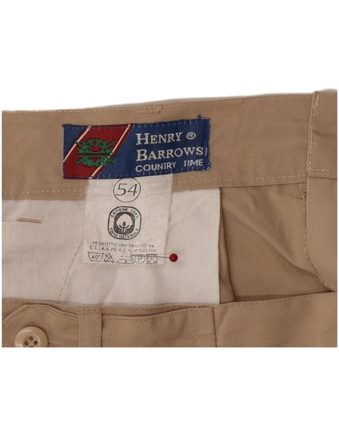 VINTAGE Mens Pegged Chino Shorts W34 Large Beige Cotton