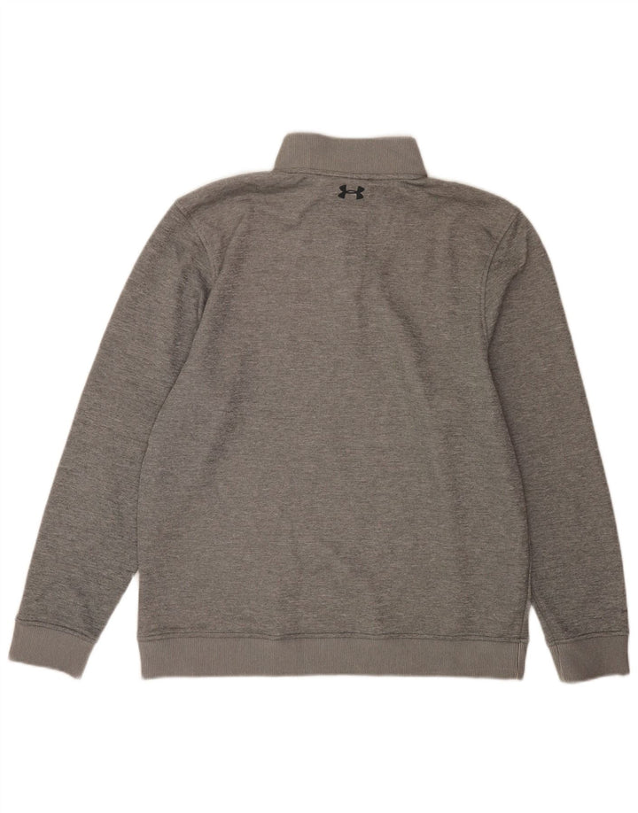 Felpa da uomo Under Armour Cold Gear con zip e collo, maglione grande grigio screziato