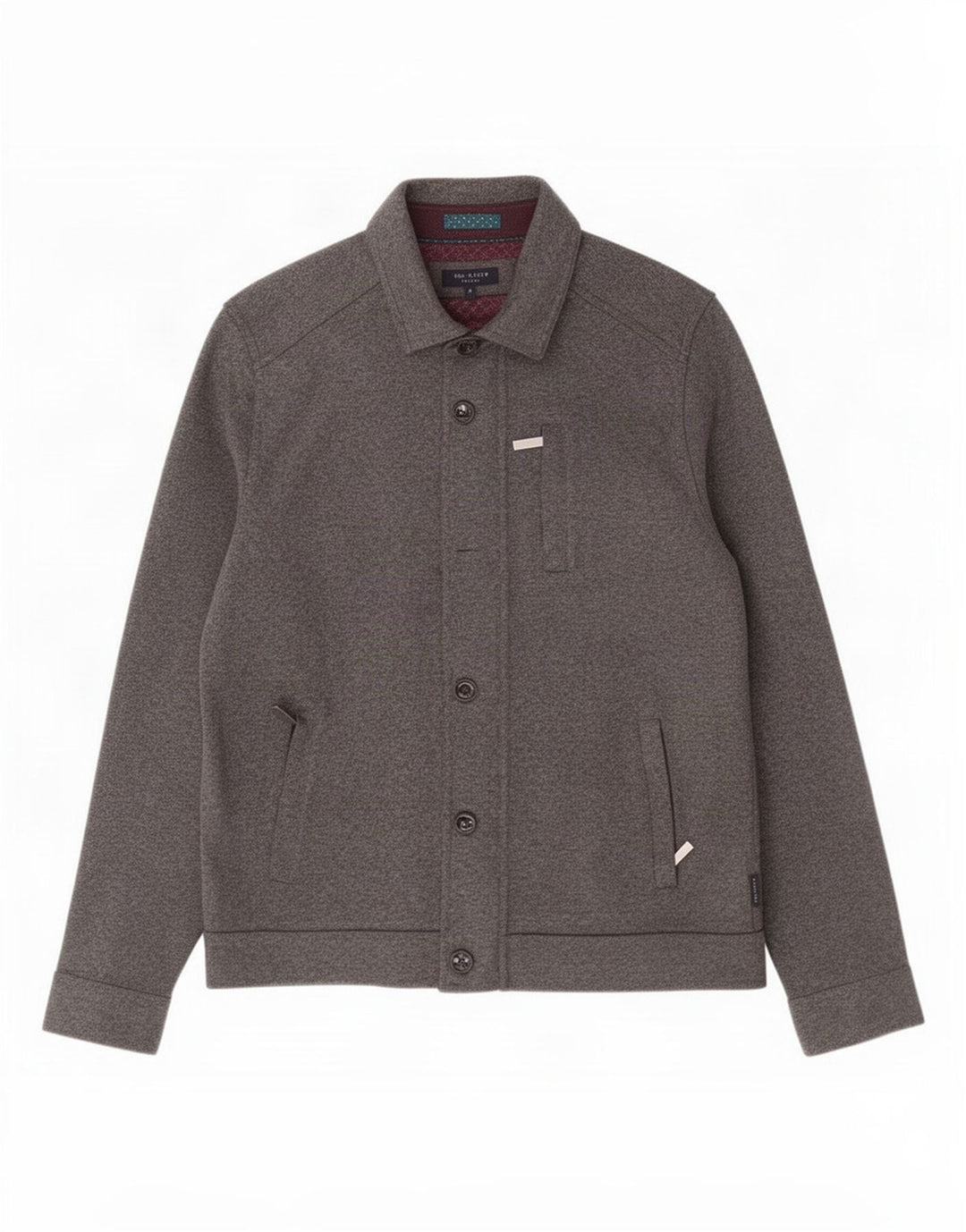Giubbotto bomber da uomo Ted Baker taglia 4 grande poliestere grigio