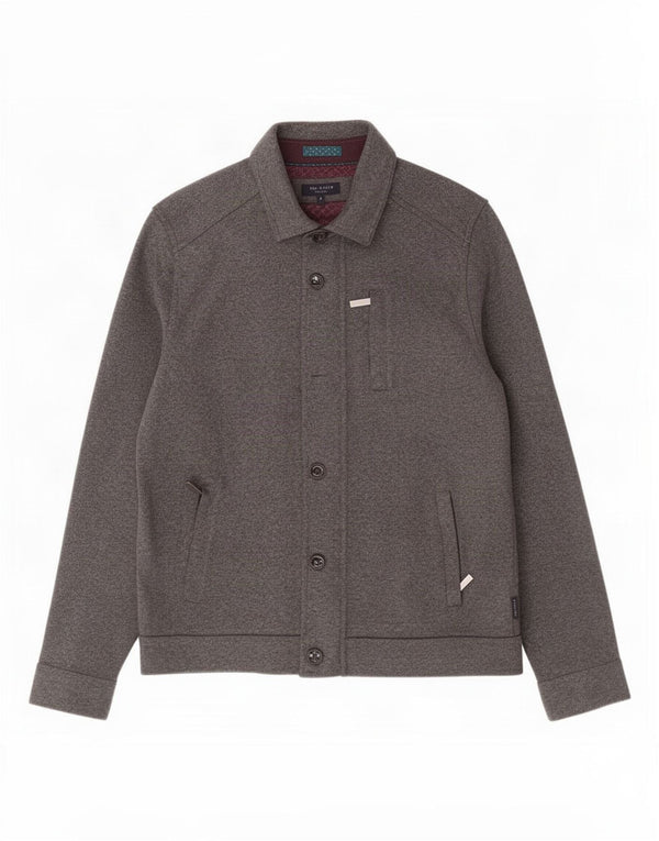 Ted Baker Mens Bomber Jacket Size 4 Large Grey Polyester