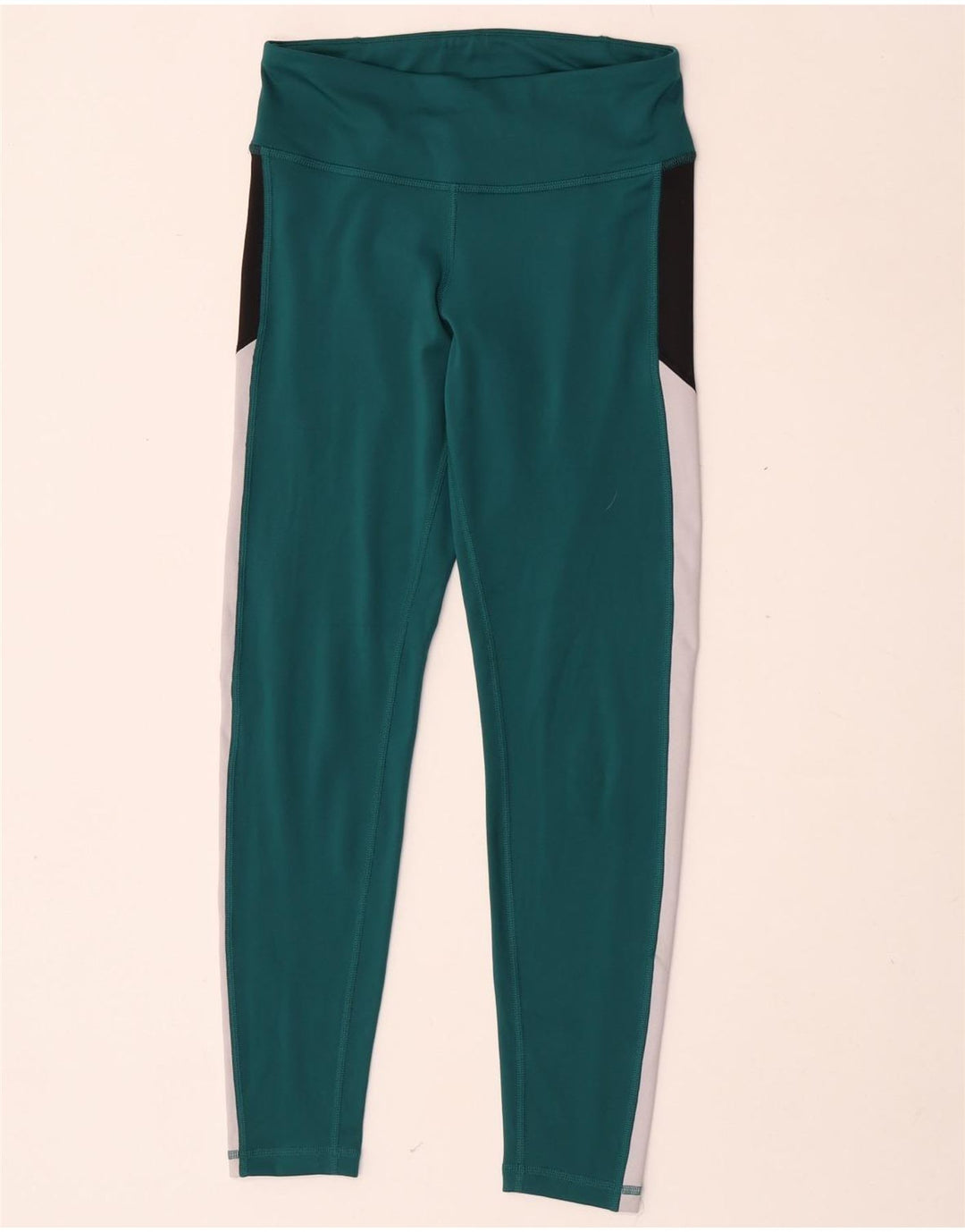 Leggings grafici da donna Reebok UK 8/10 Small Verde Colourblock Poliestere
